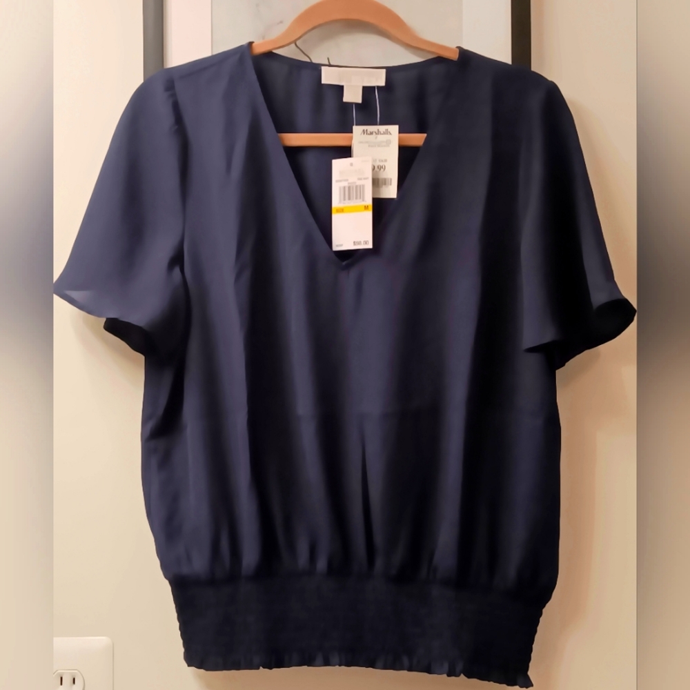 NWT Michael Kors Blouse, Size M, Navy